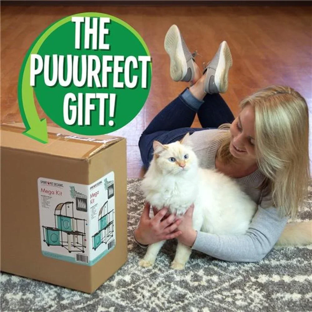 Claw Indoor Mega Kit Cat Furniture, Corrugate Cat Scratcher, Cat Bed
